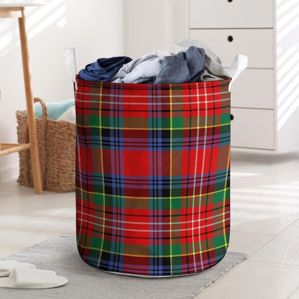 Caledonia Red Plaid Tartan Laundry Basket-grizzshop