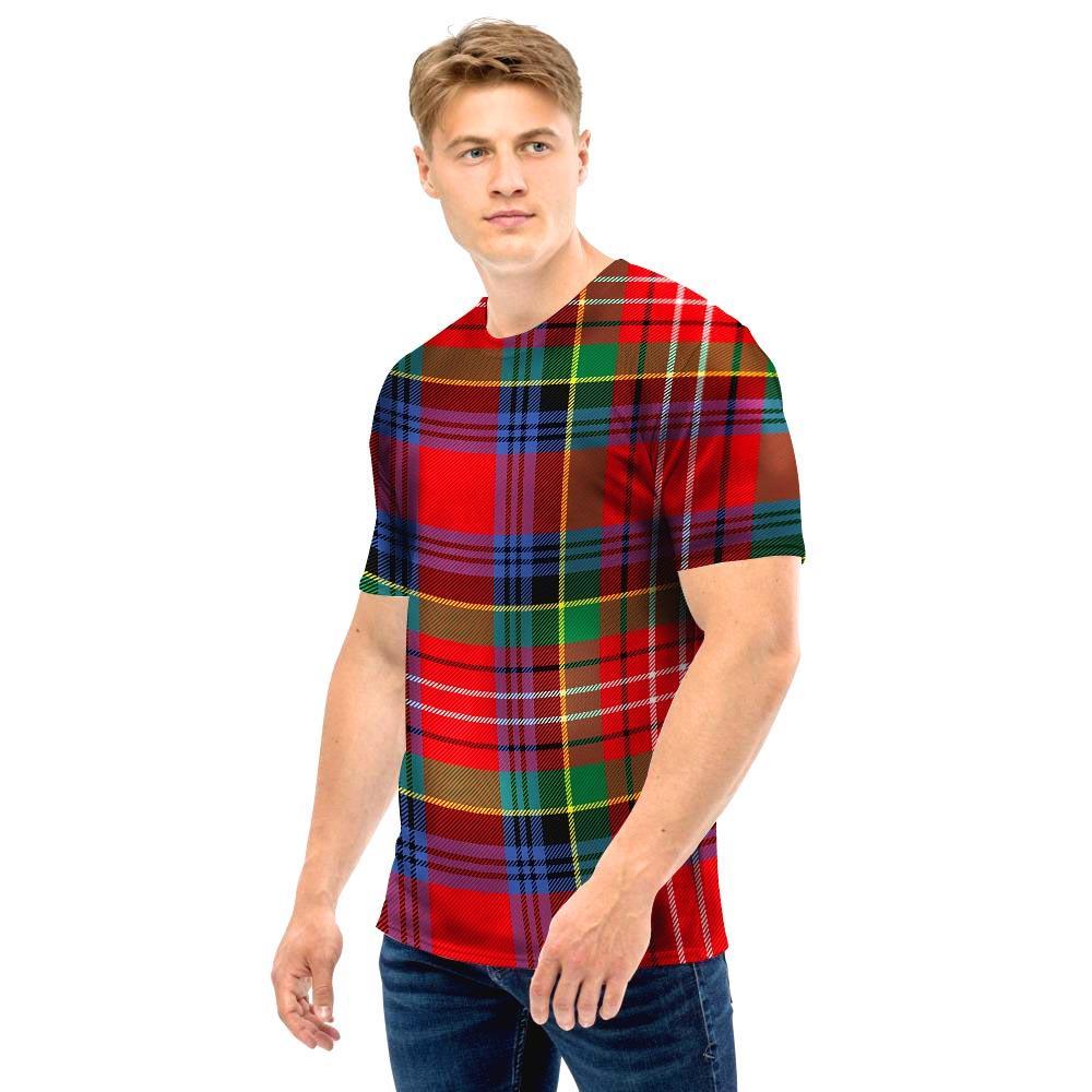 Caledonia Red Plaid Tartan Men T Shirt-grizzshop