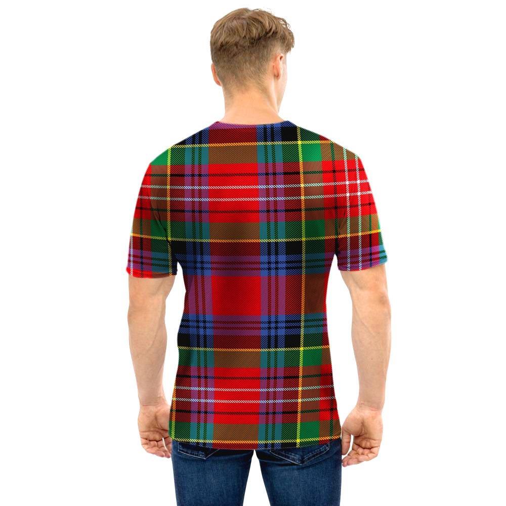 Caledonia Red Plaid Tartan Men T Shirt-grizzshop