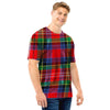 Caledonia Red Plaid Tartan Men T Shirt-grizzshop