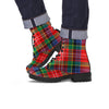 Caledonia Red Plaid Tartan Men's Boots-grizzshop