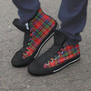 Caledonia Red Plaid Tartan Men's High Top Shoes-grizzshop