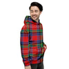 Caledonia Red Plaid Tartan Men's Hoodie-grizzshop