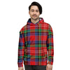 Caledonia Red Plaid Tartan Men's Hoodie-grizzshop