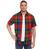 Caledonia Red Plaid Tartan Men's Short Sleeve Shirt-grizzshop