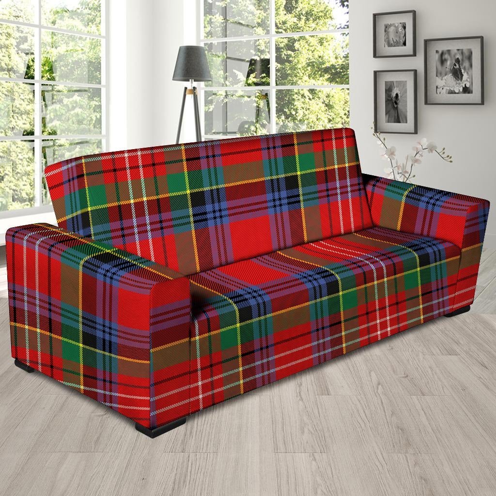 Caledonia Red Plaid Tartan Sofa Cover-grizzshop