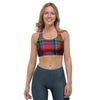 Caledonia Red Plaid Tartan Sports Bra-grizzshop