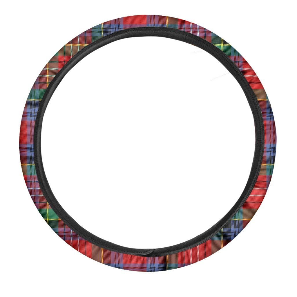 Caledonia Red Plaid Tartan Steering Wheel Cover-grizzshop