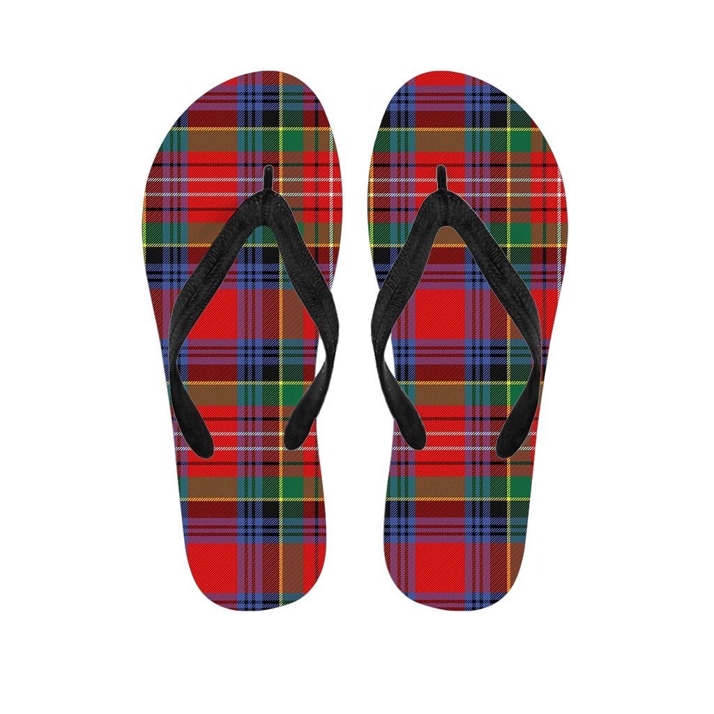 Caledonia Red Plaid Tartan Women's Flip Flops-grizzshop