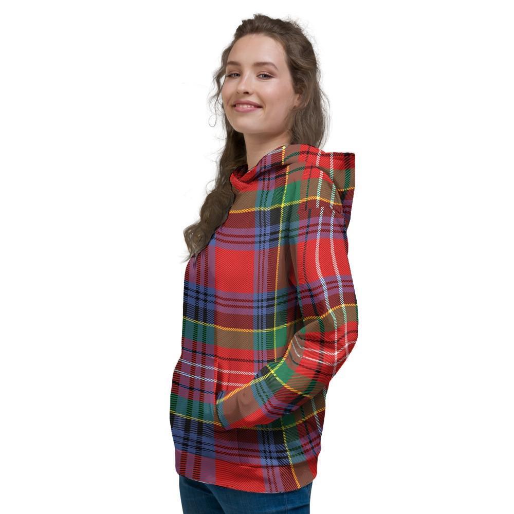 Caledonia Red Plaid Tartan Women's Hoodie-grizzshop