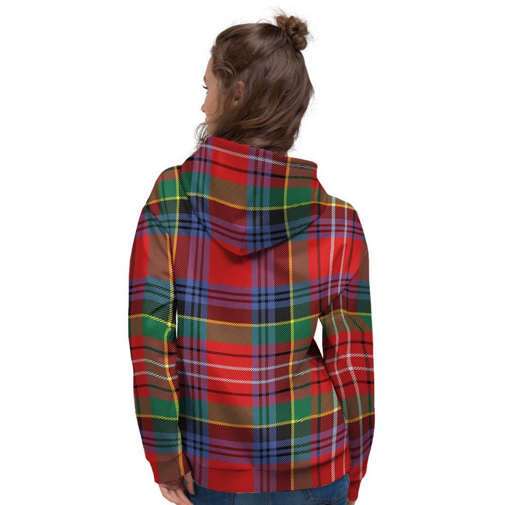 Caledonia Red Plaid Tartan Women's Hoodie-grizzshop