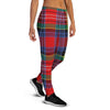 Caledonia Red Plaid Tartan Women's Joggers-grizzshop