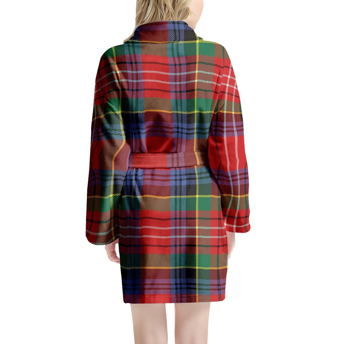 Caledonia Red Plaid Tartan Women's Robe-grizzshop