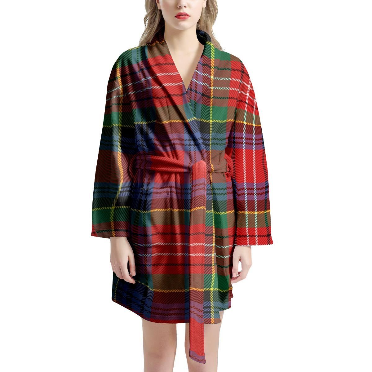 Caledonia Red Plaid Tartan Women's Robe-grizzshop