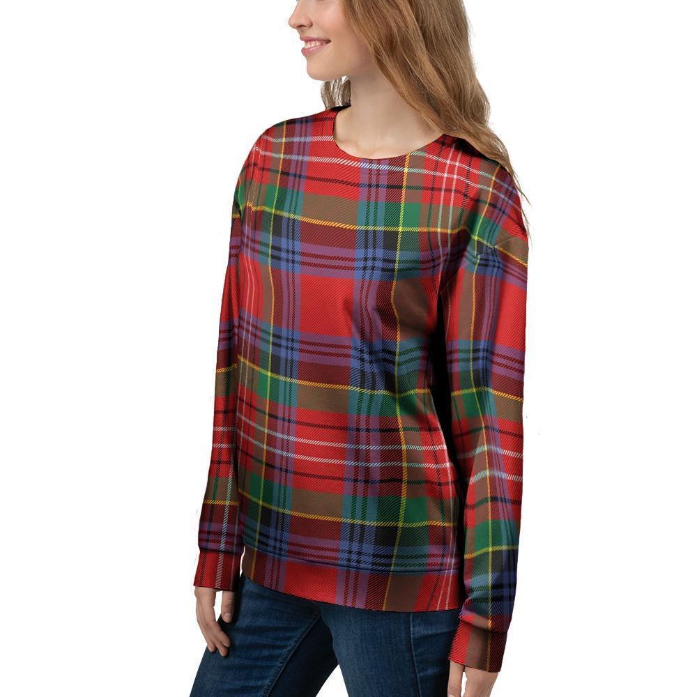 Caledonia Red Plaid Tartan Women's Sweatshirt-grizzshop