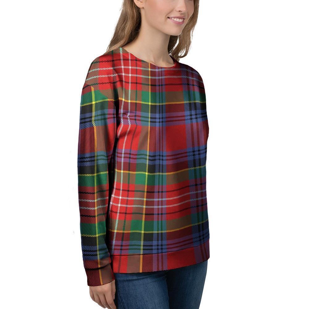 Caledonia Red Plaid Tartan Women's Sweatshirt-grizzshop