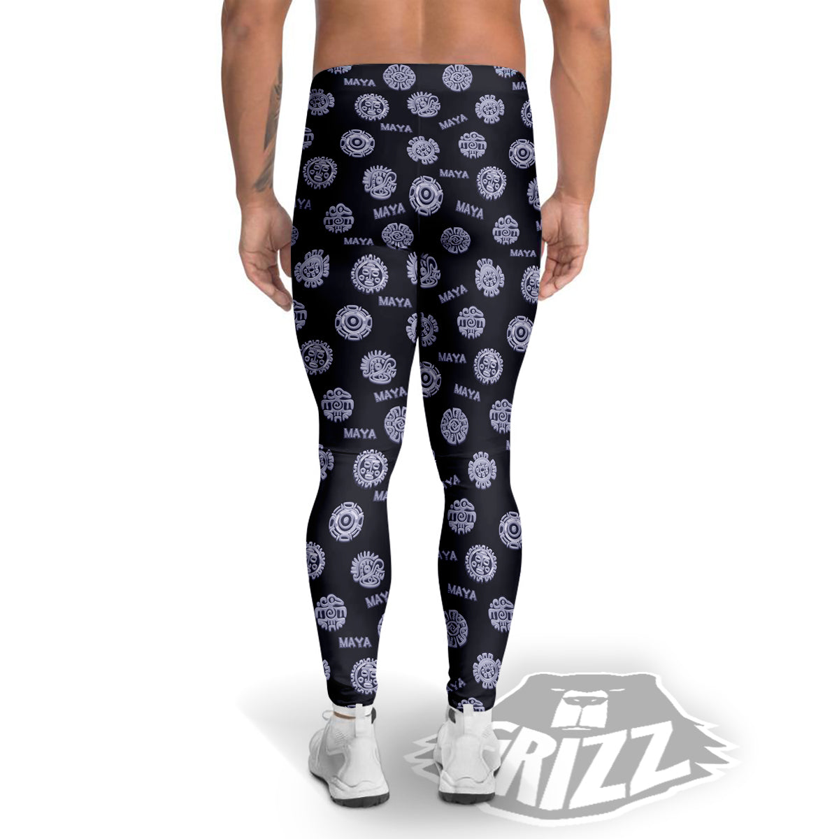 Calendar Aztec Maya Exotic Print Pattern Men's Leggings-grizzshop