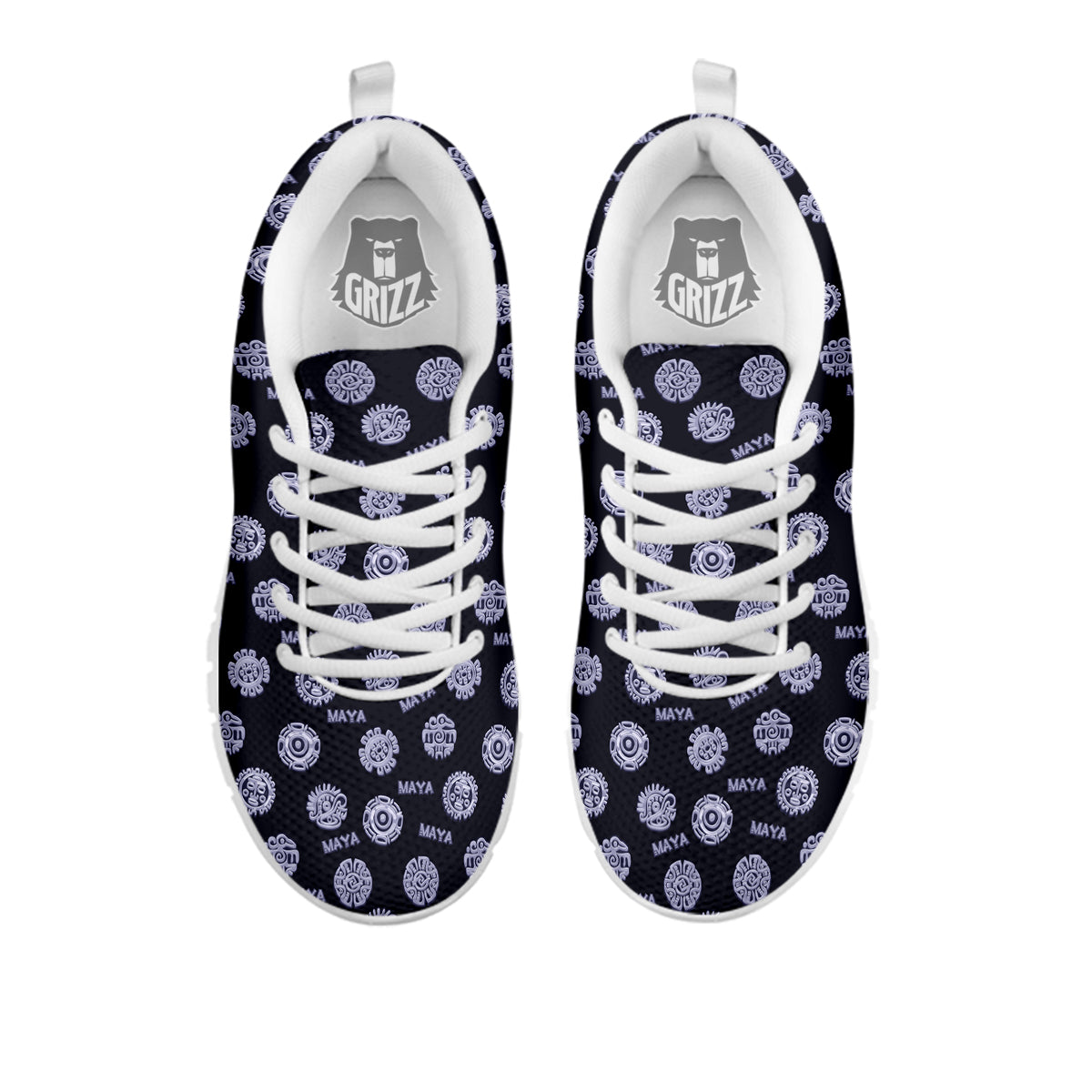 Calendar Aztec Maya Exotic Print Pattern White Sneaker-grizzshop