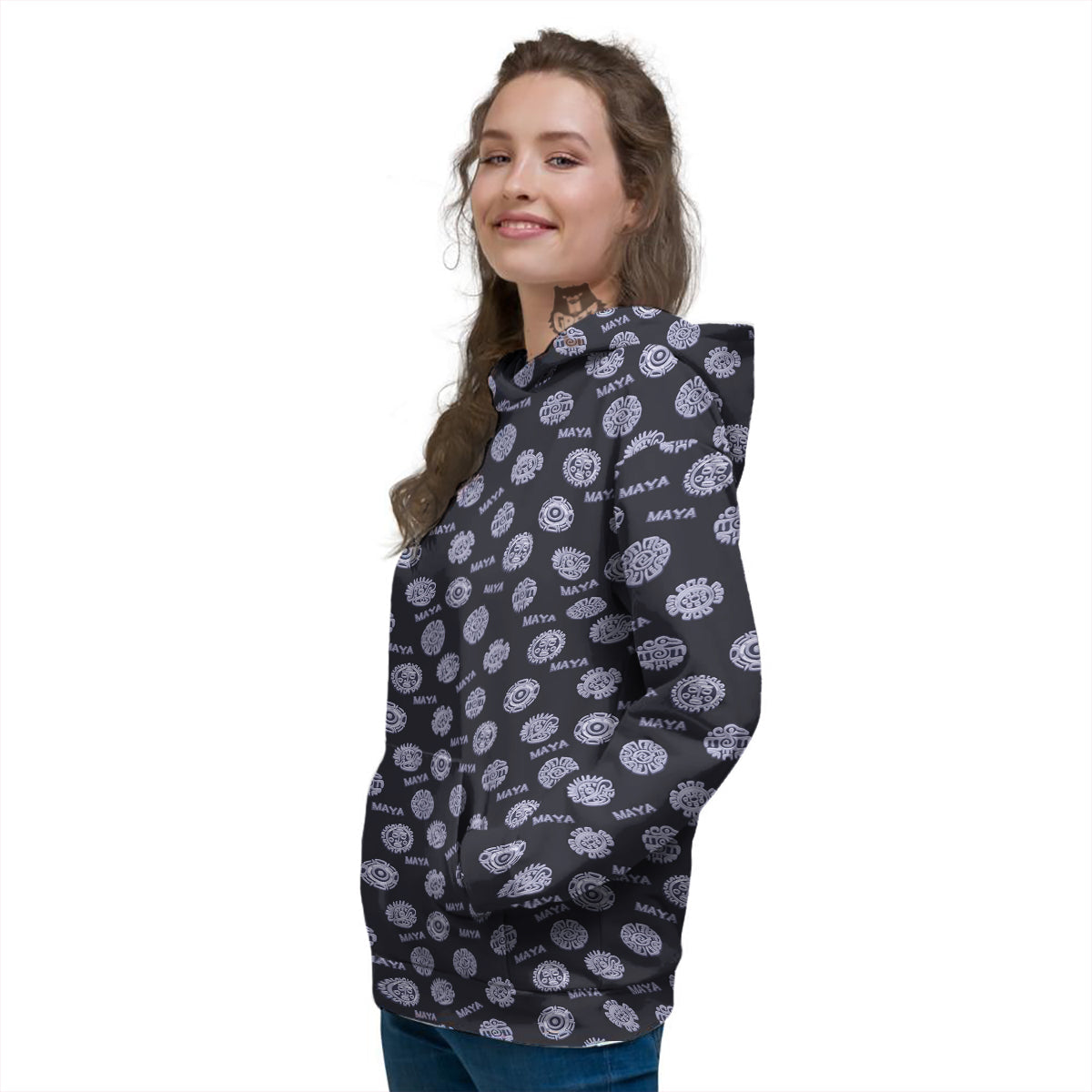 Calendar Aztec Maya Exotic Print Pattern Women's Hoodie-grizzshop