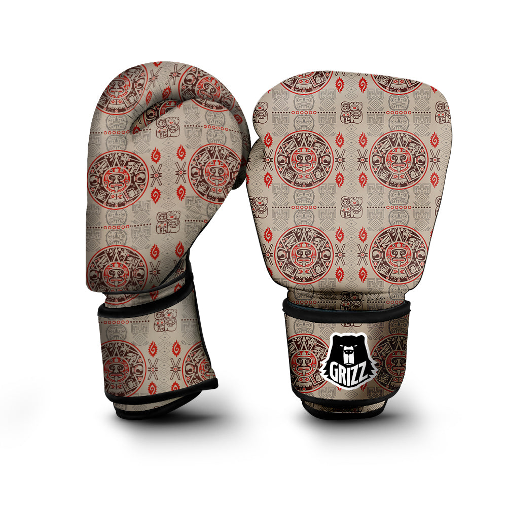 Calendar Aztec Vintagecolor Print Pattern Boxing Gloves-grizzshop