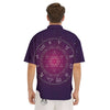 Calendar Geometric Zodiac Print Men's Short Sleeve Shirts-grizzshop