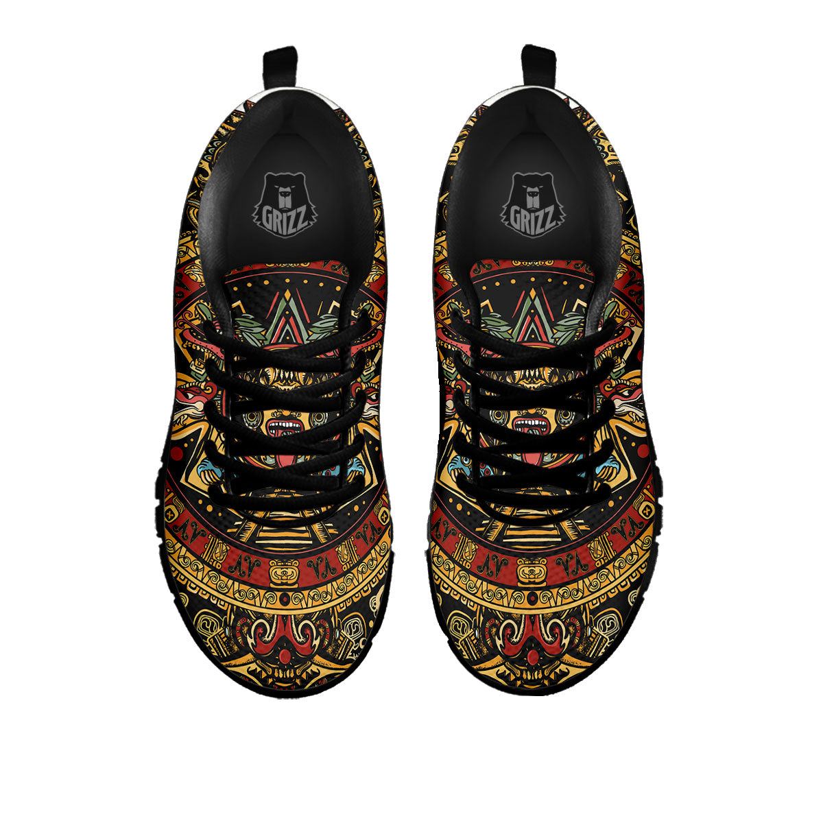 Calendar Mayan Print Black Sneaker-grizzshop