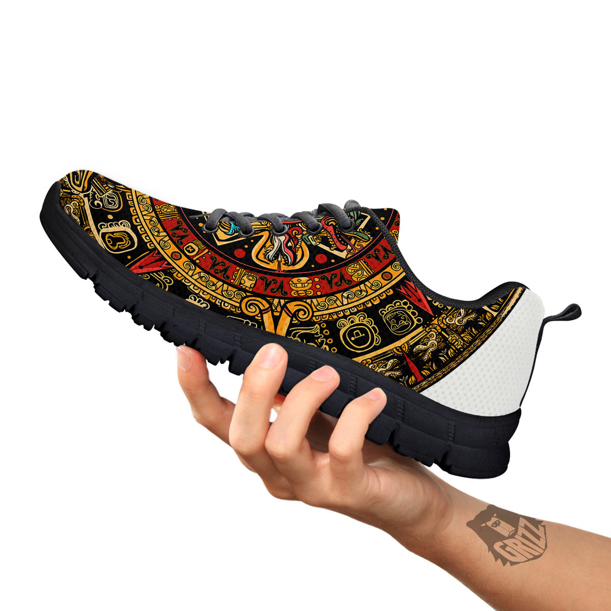 Calendar Mayan Print Black Sneaker-grizzshop