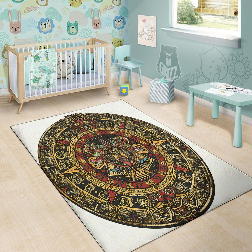 Calendar Mayan Print Floor Mat-grizzshop