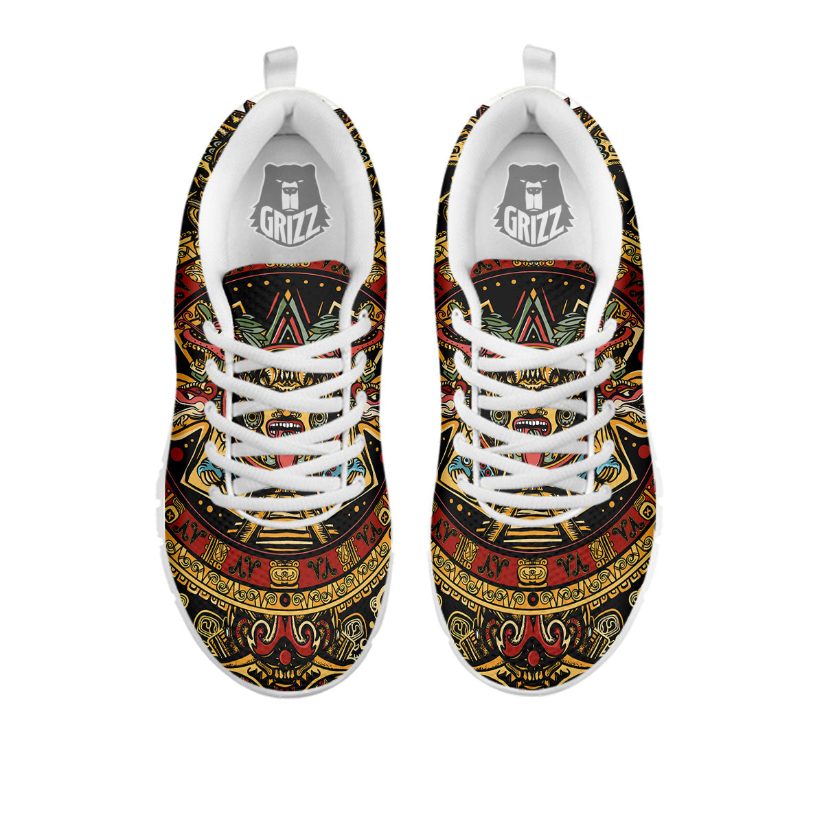 Calendar Mayan Print White Sneaker-grizzshop