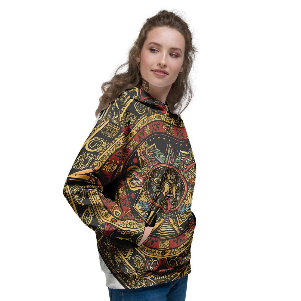 Calendar Mayan Print Women's Hoodie-grizzshop