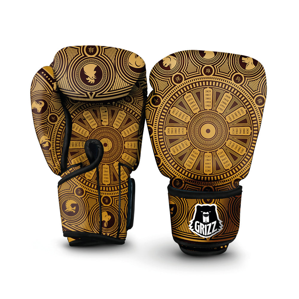 Calendar Signs Chinese Zodiac Print Boxing Gloves-grizzshop