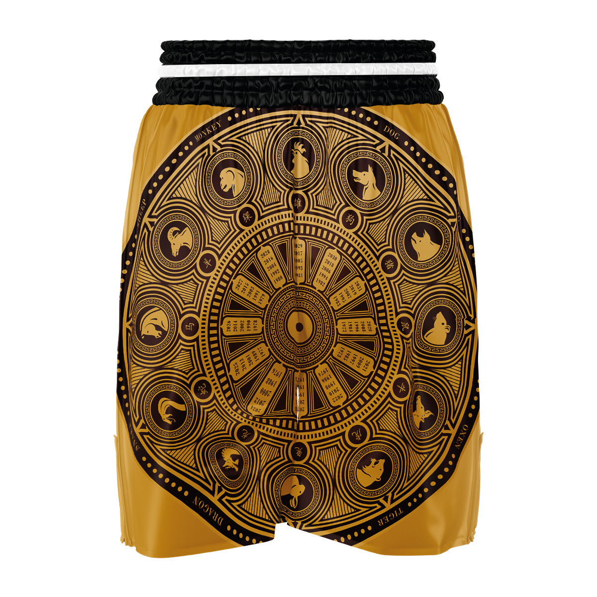 Calendar Signs Chinese Zodiac Print Boxing Shorts-grizzshop