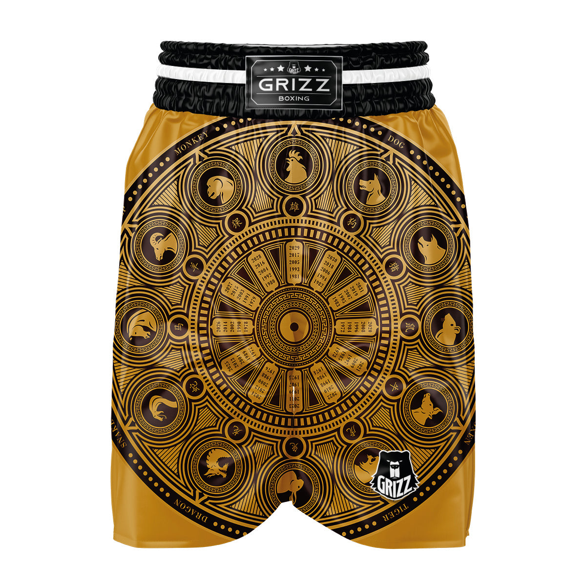 Calendar Signs Chinese Zodiac Print Boxing Shorts-grizzshop