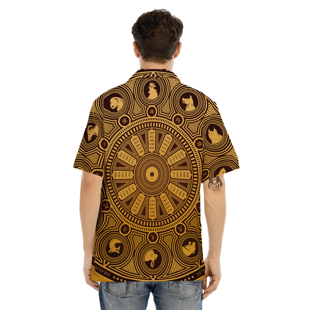 Calendar Signs Chinese Zodiac Print Men's Hawaiian Shirt-grizzshop