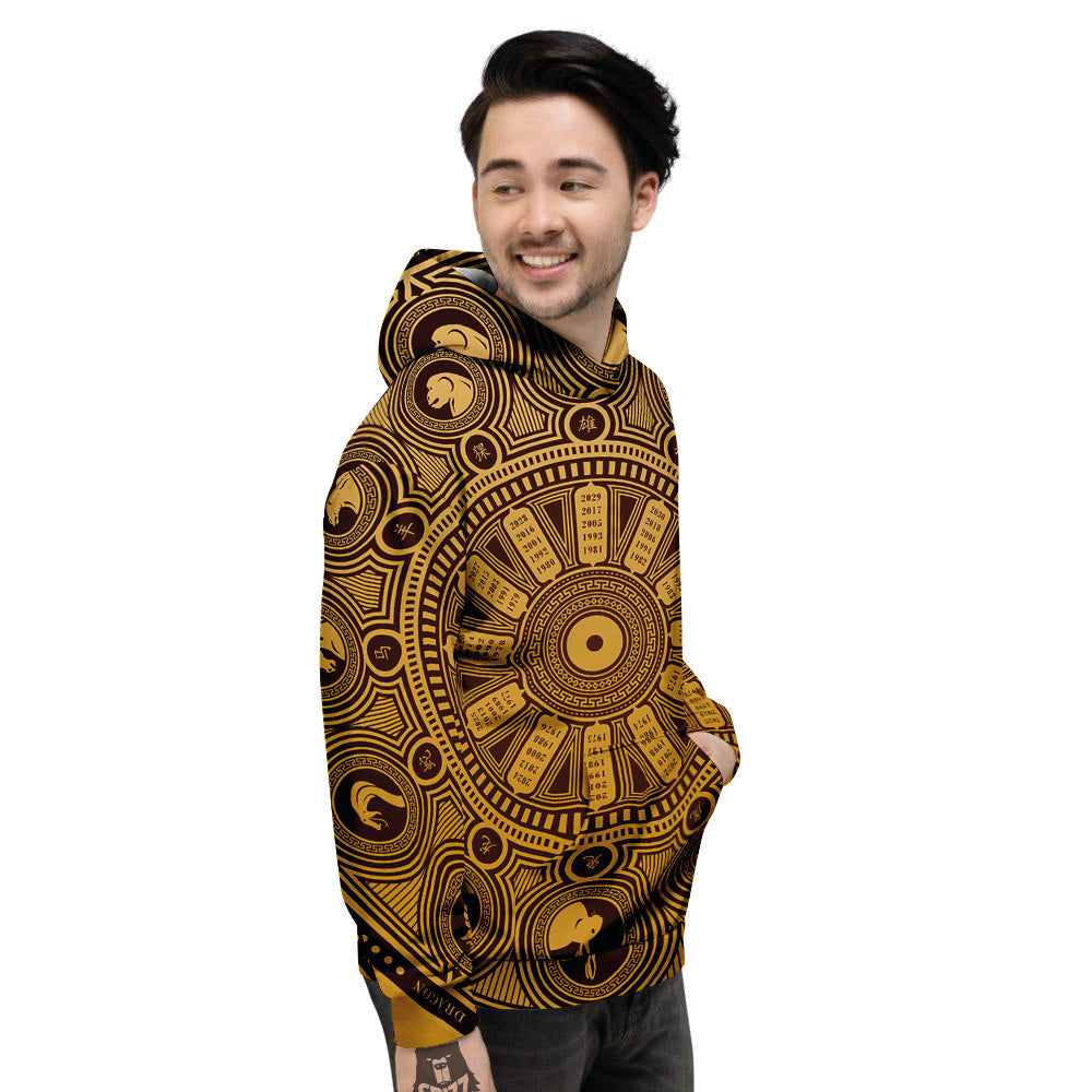 Calendar Signs Chinese Zodiac Print Men's Hoodie-grizzshop