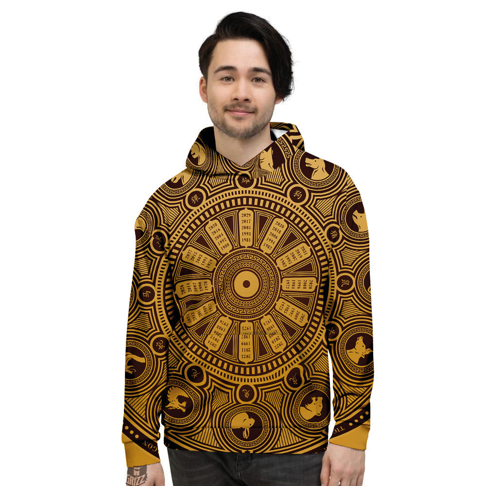 Calendar Signs Chinese Zodiac Print Men's Hoodie-grizzshop
