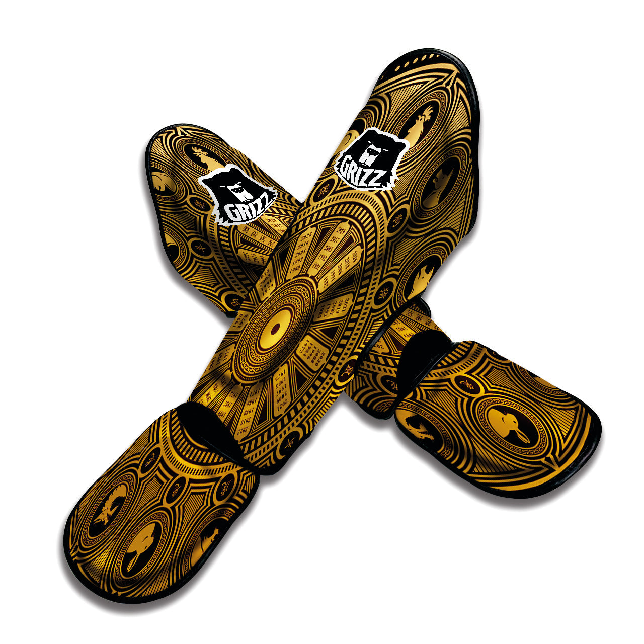 Calendar Signs Chinese Zodiac Print Muay Thai Shin Guards-grizzshop