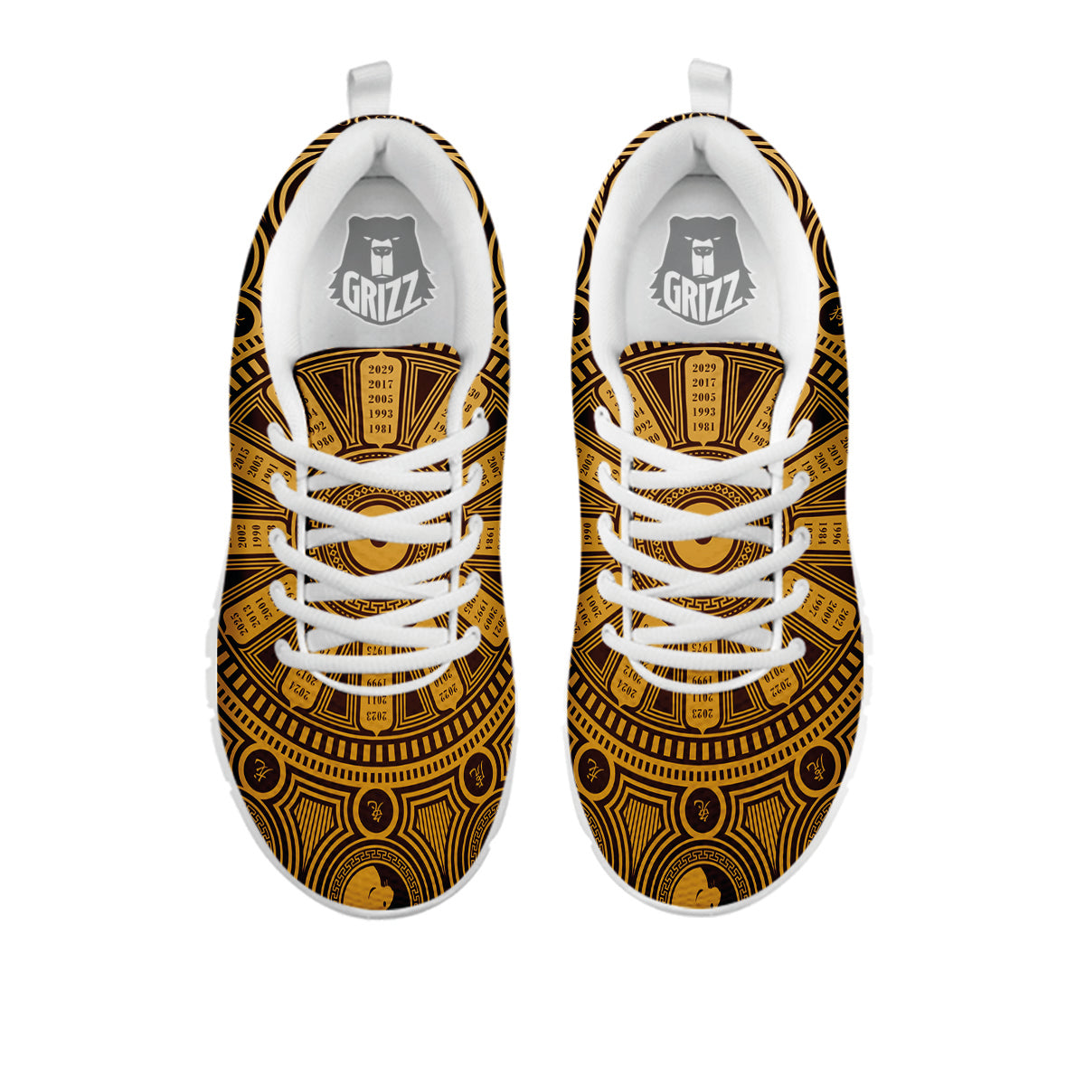 Calendar Signs Chinese Zodiac Print White Sneaker-grizzshop