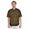 Calendar Tribal Maya Print Men's Short Sleeve Shirts-grizzshop