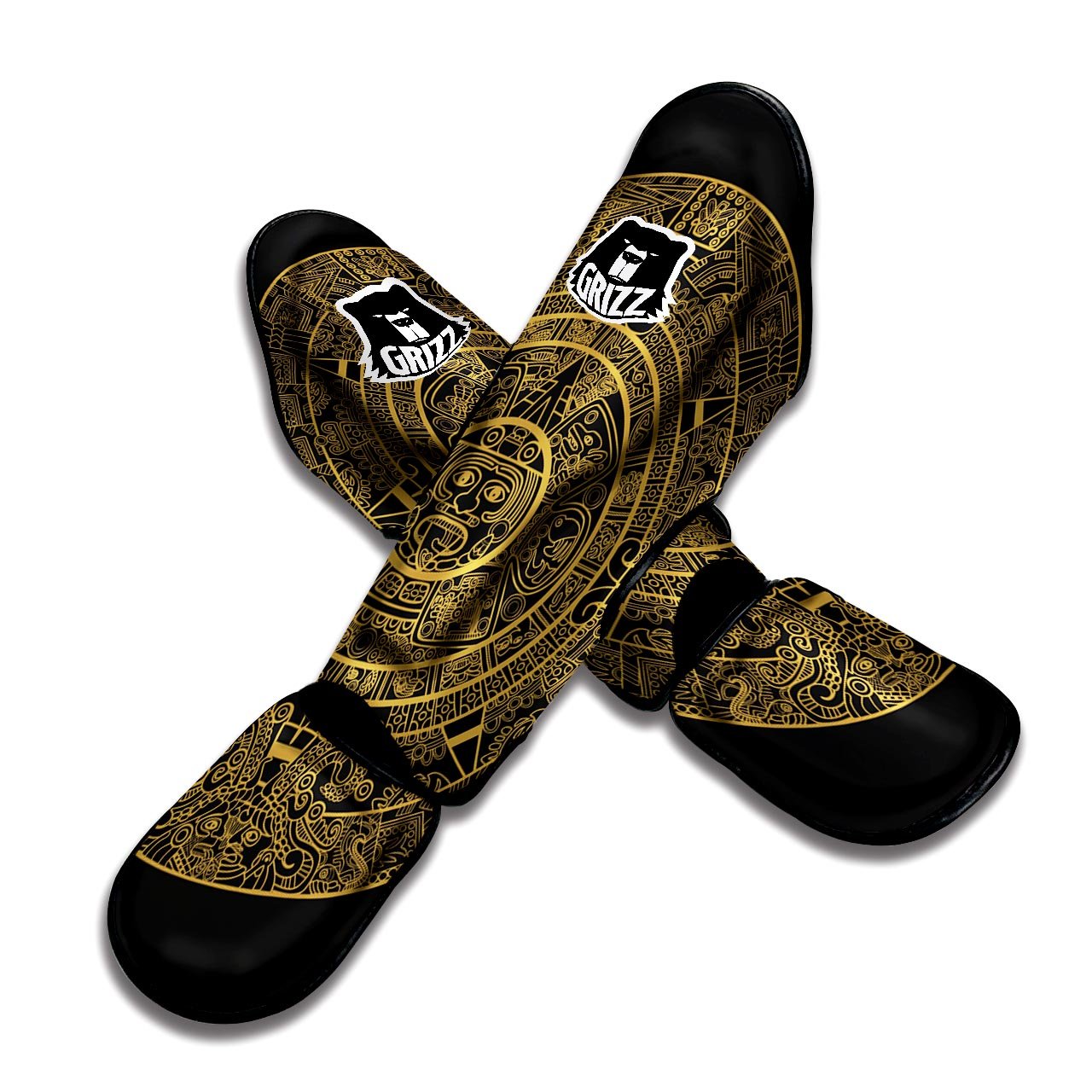 Calendar Tribal Maya Print Muay Thai Shin Guards-grizzshop