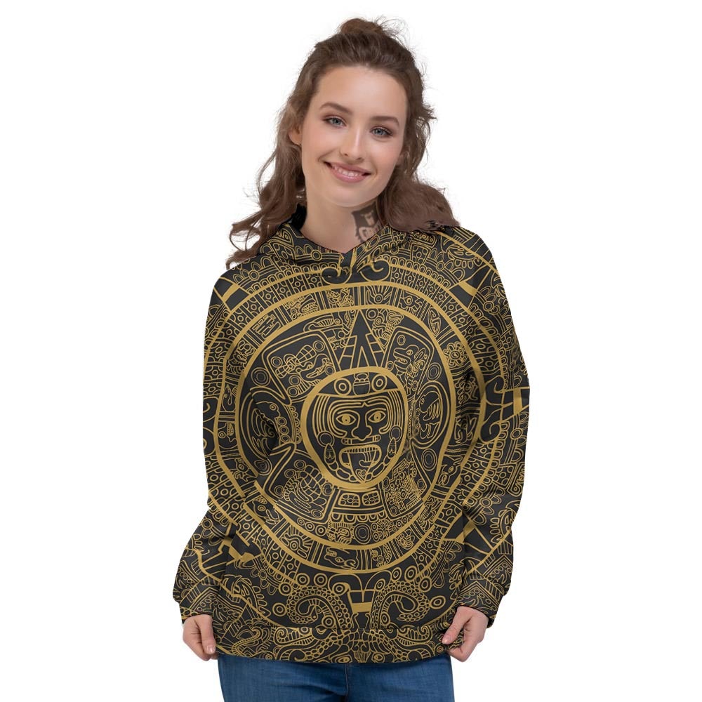 Calendar Tribal Maya Print Women's Hoodie-grizzshop