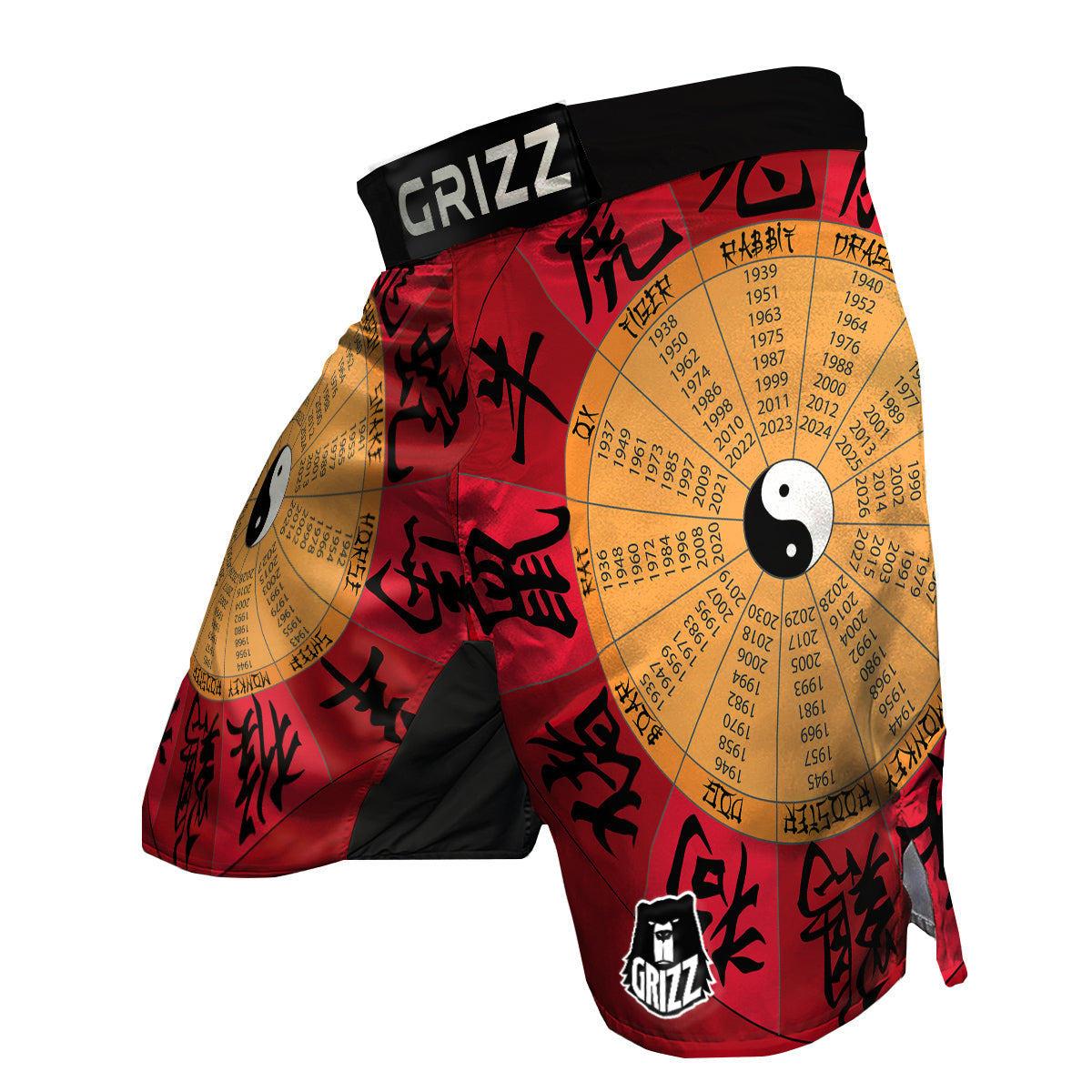 Calendar Wheel Chinese Zodiac Print MMA Shorts-grizzshop