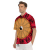 Calendar Wheel Chinese Zodiac Print Men's Short Sleeve Shirts-grizzshop