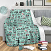 Camera Pastel Pattern Print Blanket-grizzshop