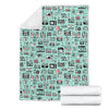 Camera Pastel Pattern Print Blanket-grizzshop