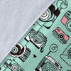 Camera Pastel Pattern Print Blanket-grizzshop