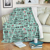 Camera Pastel Pattern Print Blanket-grizzshop