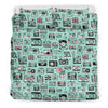 Camera Pastel Pattern Print Duvet Cover Bedding Set-grizzshop