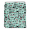 Camera Pastel Pattern Print Duvet Cover Bedding Set-grizzshop