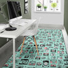 Camera Pastel Pattern Print Floor Mat-grizzshop